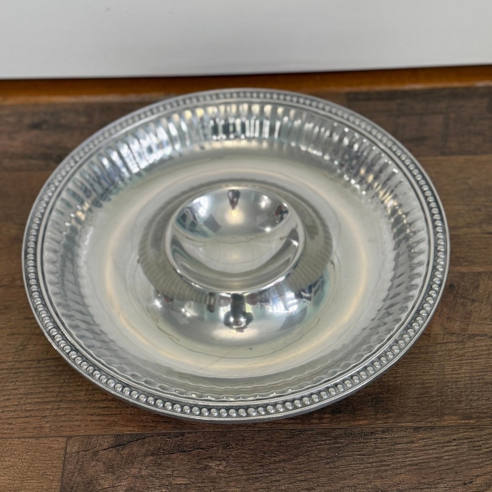 Wilton Armetale Metal Alloy Chip Dip Serving Tray 15.5"‎